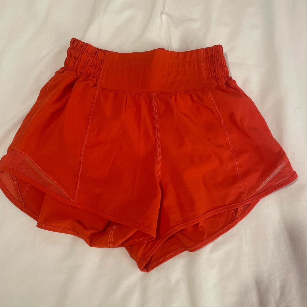 Lululemon Hotty Hot High Rise Red Shorts